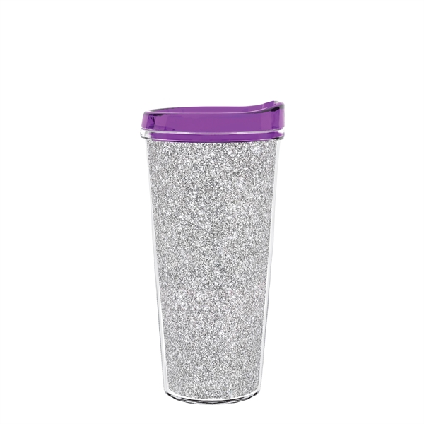 Double-wall insulated, clear Tritan™ tumbler with silver bling insert available in... from ASI 73871 Next Promotions LLC
