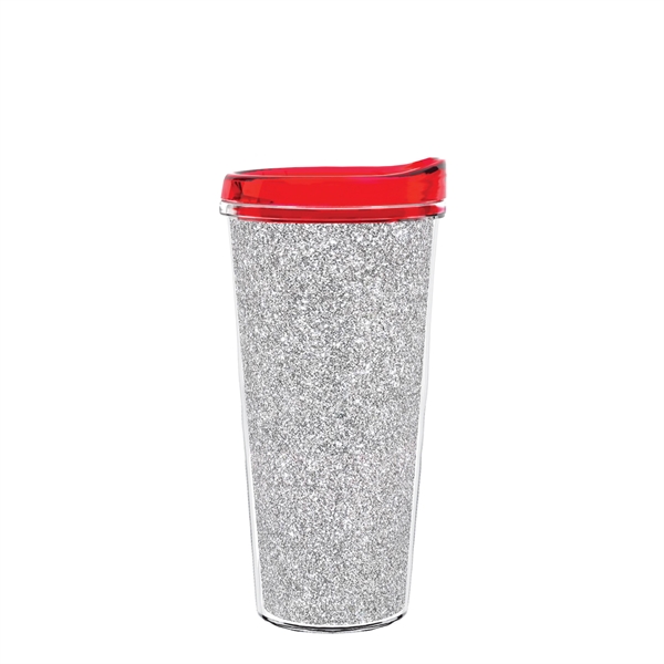Double-wall insulated, clear Tritan™ tumbler with silver bling insert available in... from ASI 73871 Next Promotions LLC
