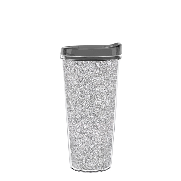 Double-wall insulated, clear Tritan™ tumbler with silver bling insert available in... from ASI 73871 Next Promotions LLC