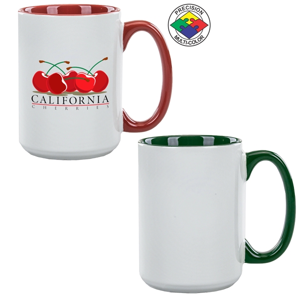 15oz Gloss Colored El Grande Mug with c-shaped handle. Spot color.... from ASI 80093 Pyrographics / Pyrographics Line