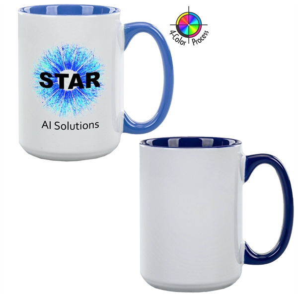 15oz Gloss Colored El Grande Mug with c-shaped handle. Spot color.... from ASI 80093 Pyrographics / Pyrographics Line