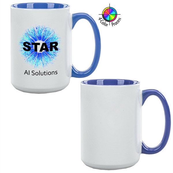 15oz Gloss Colored El Grande Mug with c-shaped handle. Spot color.... from ASI 80093 Pyrographics / Pyrographics Line