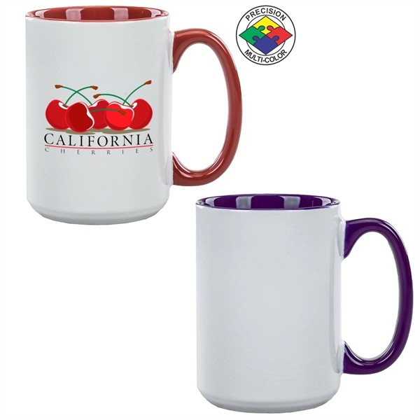 15oz Gloss Colored El Grande Mug with c-shaped handle. Spot color.... from ASI 80093 Pyrographics / Pyrographics Line