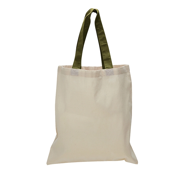 Natural colored 6 oz. cotton bag with colored handles.... from ASI 79840 The Proinnovative Line / Proinnovative Line