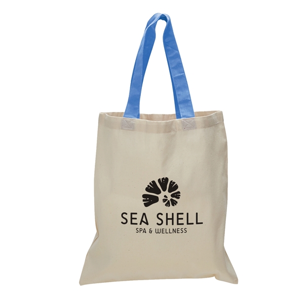 Natural colored 6 oz. cotton bag with colored handles.... from ASI 79840 The Proinnovative Line / Proinnovative Line