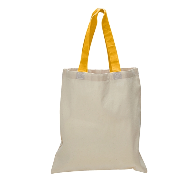 Natural colored 6 oz. cotton bag with colored handles.... from ASI 79840 The Proinnovative Line / Proinnovative Line