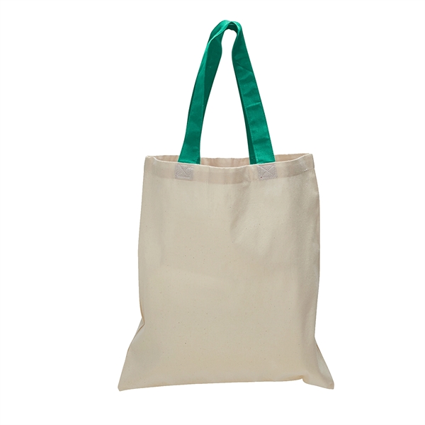 Natural colored 6 oz. cotton bag with colored handles.... from ASI 79840 The Proinnovative Line / Proinnovative Line