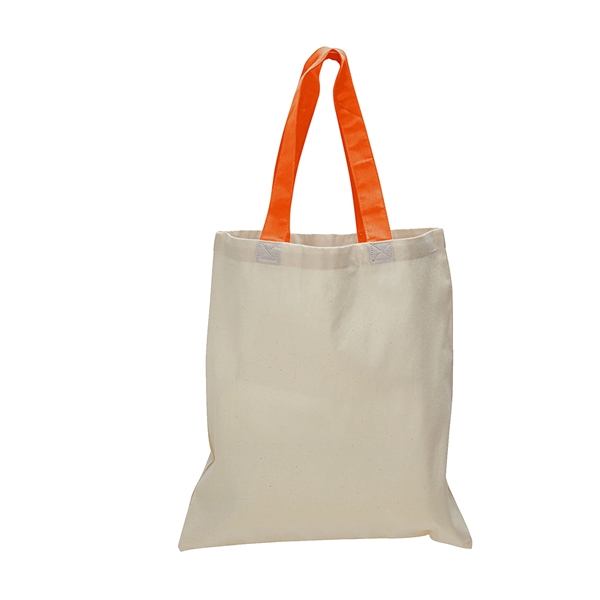 Natural colored 6 oz. cotton bag with colored handles.... from ASI 79840 The Proinnovative Line / Proinnovative Line