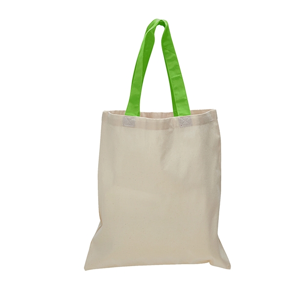 Natural colored 6 oz. cotton bag with colored handles.... from ASI 79840 The Proinnovative Line / Proinnovative Line