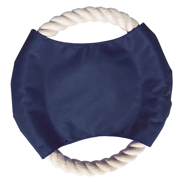 Durable pet rope disc toy measuring 7" diameter with full color... from ASI 92980 WOV-IN® / Promopet