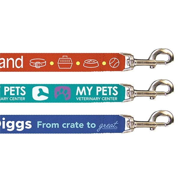 60" long, 1" dog leash of 2mm polyester PMS matched webbing... from ASI 45657 Pop! Promos