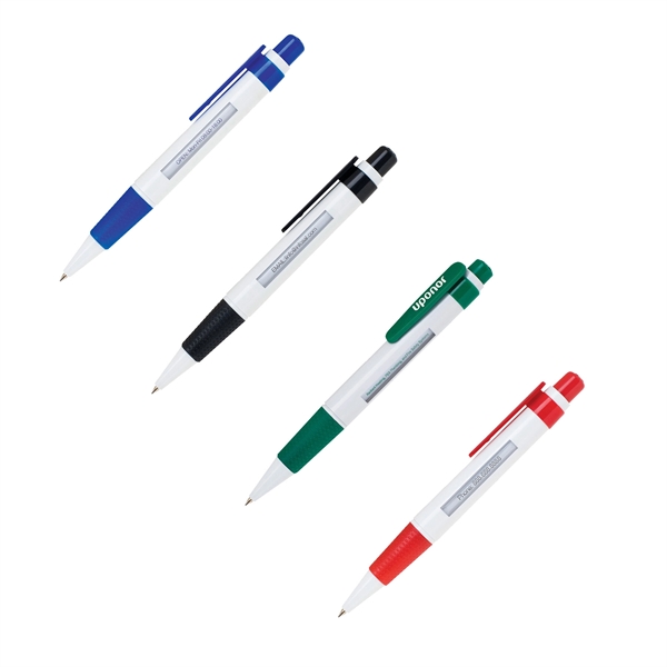 Unique click action pen with a two-sided display window to display... from ASI 34800 Alstar Creations / Alstar Line