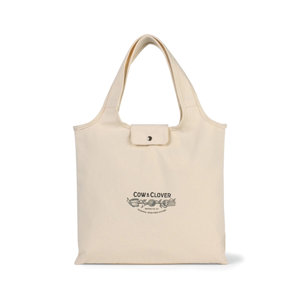 Packable cotton tote with flap closure that secures close with a... from ASI 56070 Gemline / Gemline®