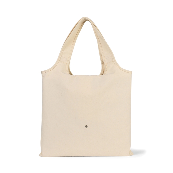 Packable cotton tote with flap closure that secures close with a... from ASI 56070 Gemline / Gemline®