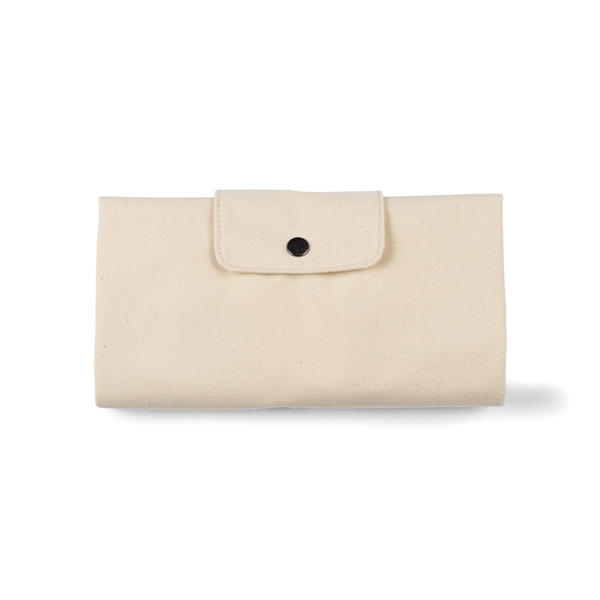 Packable cotton tote with flap closure that secures close with a... from ASI 56070 Gemline / Gemline®