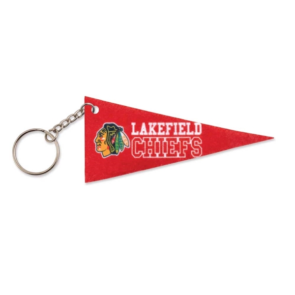 This banner shape felt keychain makes a great gift for all... from ASI 93987 Martini-Vispak Inc.