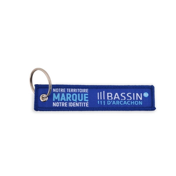 Airline Travel Key Tag with twill fabric with custom embroidered logo... from ASI 93987 Martini-Vispak Inc.