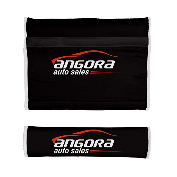 Plush sublimated seat belt cover adds some extra comfort to your... from ASI 93987 Martini-Vispak Inc.