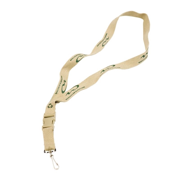 Flat woven organic cotton lanyard 3/4" wide, 36" long printed one... from ASI 93987 Martini-Vispak Inc.