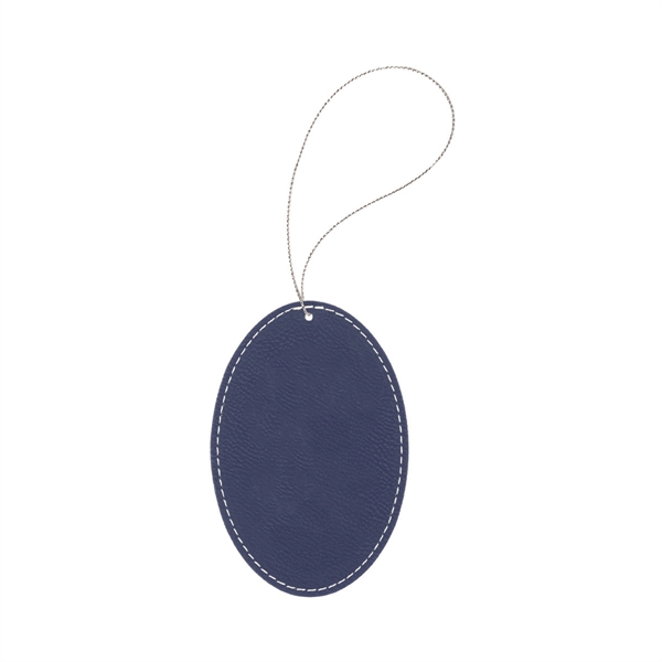 3" x 4.5" x 1/8" oval-shaped PU leatherette hanging holiday ornament... from ASI 74601 Calico