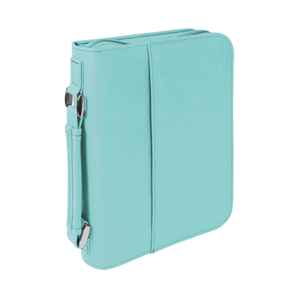 6 3/4" x 9 1/4" x 2" teal PU leatherette zippered... from ASI 74601 Calico