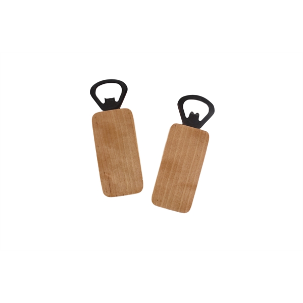 Rectangle-shaped magnetic bottle opener that measures 4.25" x 1.5"... from ASI 72657 Active Life Promo / Apres Ski Ingrain Promo