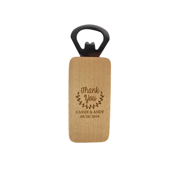 Rectangle-shaped magnetic bottle opener that measures 4.25" x 1.5"... from ASI 72657 Active Life Promo / Apres Ski Ingrain Promo