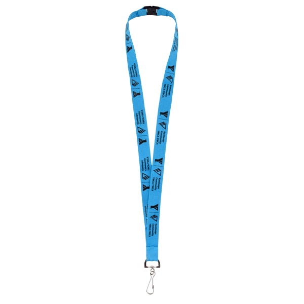 3/4" wide silkscreened lanyard printed one color one sided with safety... from ASI 93987 Martini-Vispak Inc.