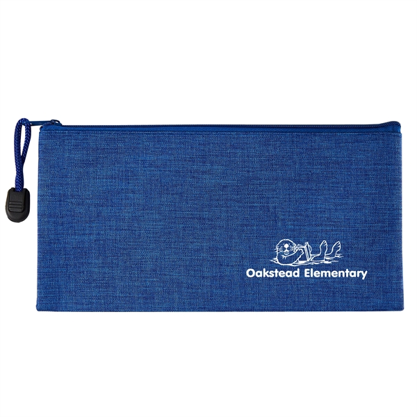 School pouch with heathered polycanvas construction, polyester interior lining, colored top... from ASI 52840 Evans Manufacturing