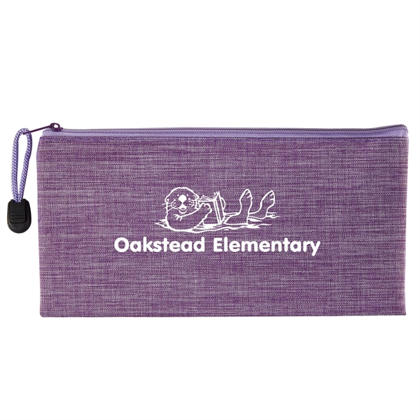 School pouch with heathered polycanvas construction, polyester interior lining, colored top... from ASI 52840 Evans Manufacturing