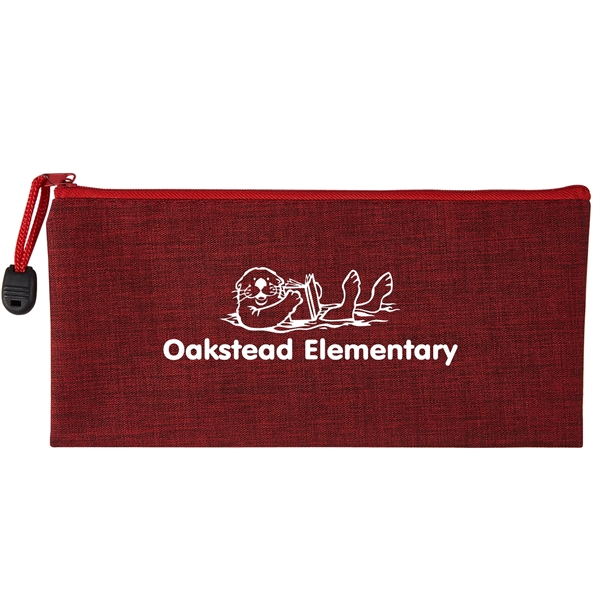 School pouch with heathered polycanvas construction, polyester interior lining, colored top... from ASI 52840 Evans Manufacturing