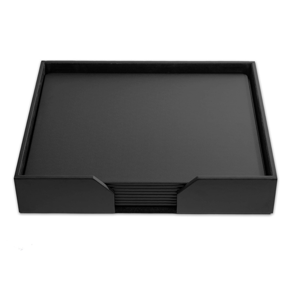 Black leatherette conference room set measuring 17" L x 14" W... from ASI 48125 Dacasso / DaCasso