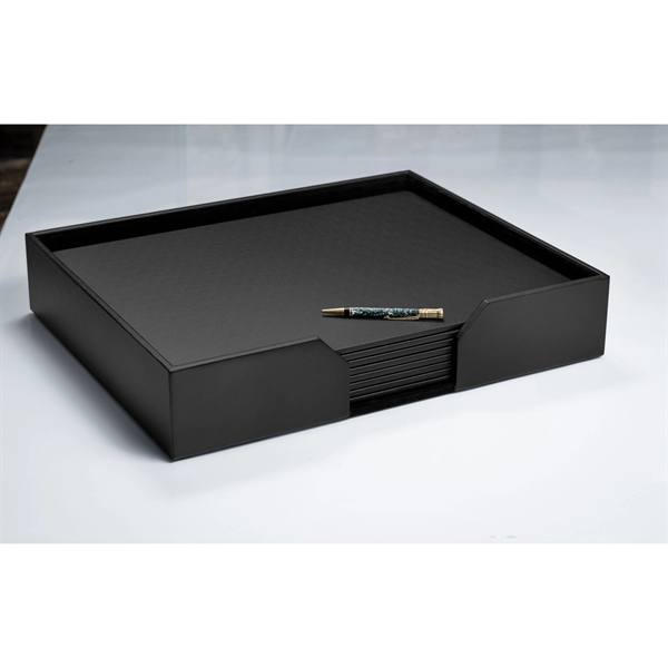 Black leatherette conference room set measuring 20" L x 16" W... from ASI 48125 Dacasso / DaCasso