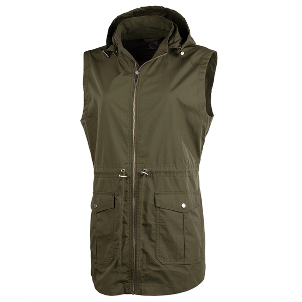 Women's cotton and polyester Bristol utility vest with zippered closure.... from ASI 44620 Charles River Apparel