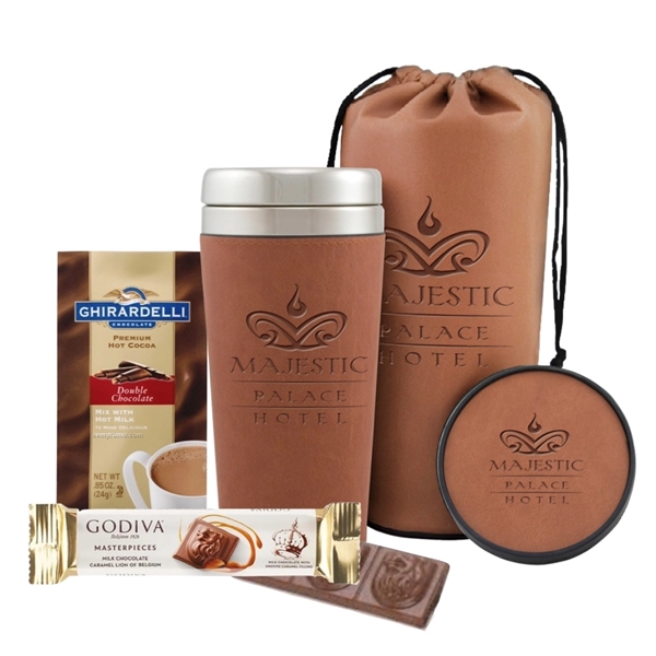 Godiva Chocolate, Ghirardelli Cocoa,Tumbler and Coaster with Debossed Bag... from ASI 89971 Stuff A Mug