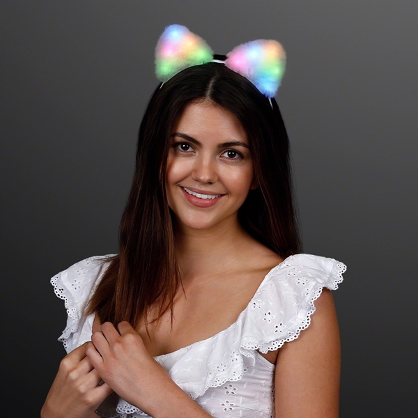 Soft Cat Ears Light Up Headbands; Blank and Imprinted pricing... from ASI 34194 ALightPromos