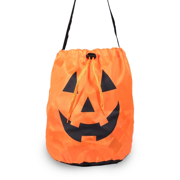 Light-up trick-or-treat pumpkin bag with 6 red LED lights along the... from ASI 42016 Brighter Promotions Inc