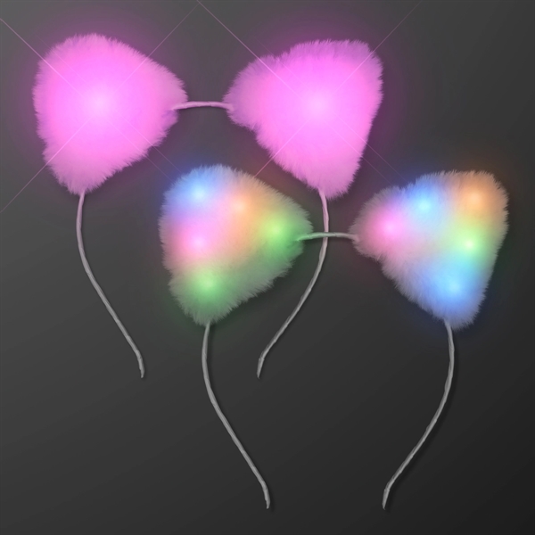 Soft Cat Ears Light Up Headbands; Blank and Imprinted pricing... from ASI 34194 ALightPromos