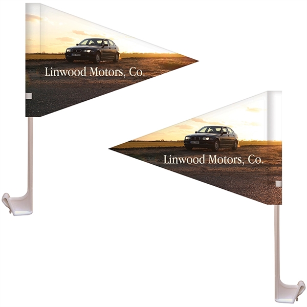 7.5" x 10.5" Double Sided Knit Polyester Car Pennant with Plastic... from ASI 80228 Quinn