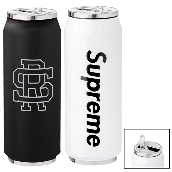 18 oz. cola can shaped water bottle with double-wall vacuum-insulated construction.... from ASI 57655 STOPNGO Line