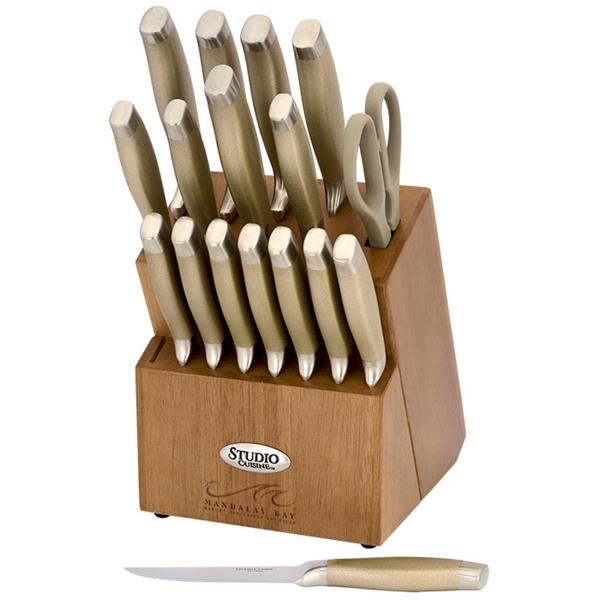 Studio Cuisine™ 18 Piece Peened Knife Block Set... from ASI 89320 Starline USA Inc