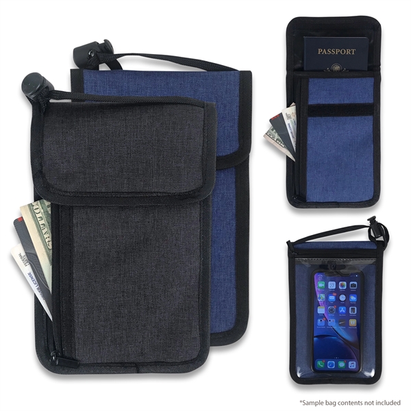 Exclusive travel neck wallet with touch screen capable cell phone PVC... from ASI 34800 Alstar Creations / Alstar Line