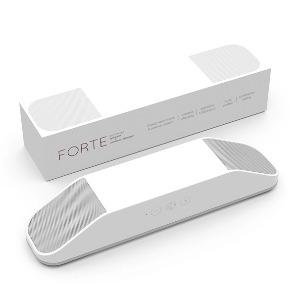 Forte speaker and wireless charger for listening to music and charging... from ASI 61125 Hit Promotional Products / Hit®