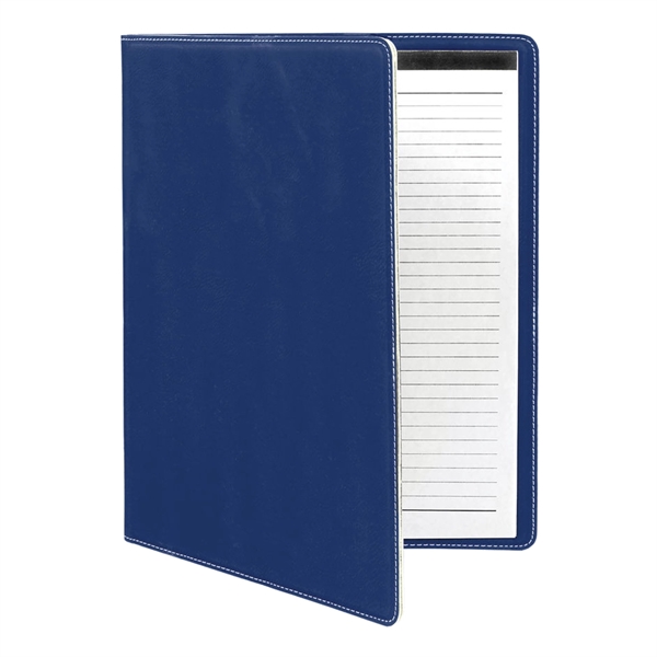 1.5" x 9.5" x 12" blue and silver PU leatherette portfolio... from ASI 74601 Calico