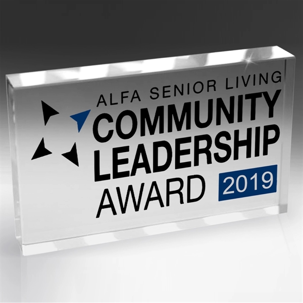 3" x 5" x 3/4" glass paperweight with customization options.... from ASI 62660 Innovation Line