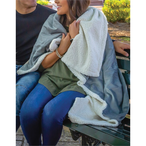 Soft plush reversible throw blanket made with recycled materials, 50" x... from ASI 73520 Neet Feet / Kanata Blanket