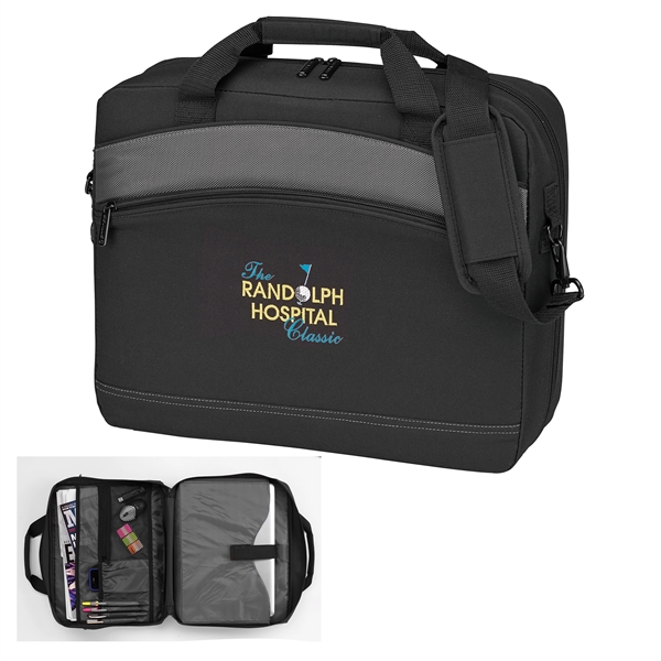 Padded Computer Brief with zippered compartments and adjustable shoulder strap. Carry... from ASI 86565 Seville Gear