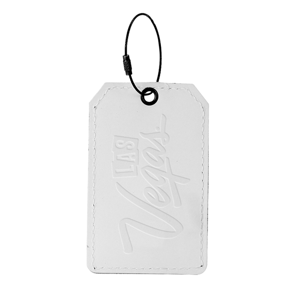 4 3/4" x 3" leather luggage tag with 11 Irish waxed... from ASI 88060 Snugz/USA Inc / SnugZ USA®
