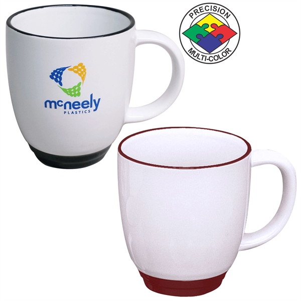 14oz Heartland Bistro Mug with colored trim.... from ASI 80093 Pyrographics / Pyrographics Line