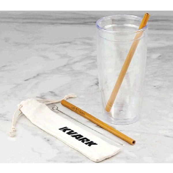 Pair of 0.125" x 2" x 8" reusable bamboo drinking straws... from ASI 99030 Zipline